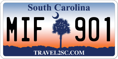 SC license plate MIF901