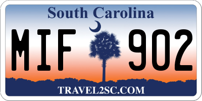 SC license plate MIF902