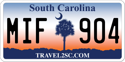 SC license plate MIF904
