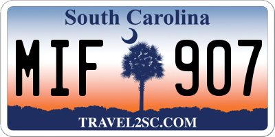 SC license plate MIF907