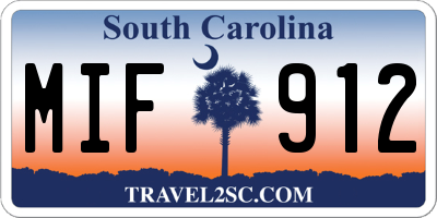SC license plate MIF912