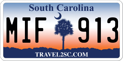 SC license plate MIF913