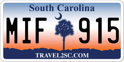 SC license plate MIF915