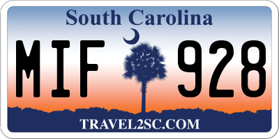 SC license plate MIF928