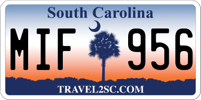 SC license plate MIF956
