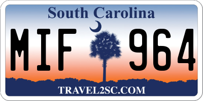 SC license plate MIF964