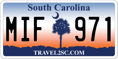 SC license plate MIF971