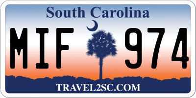 SC license plate MIF974
