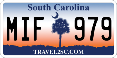 SC license plate MIF979