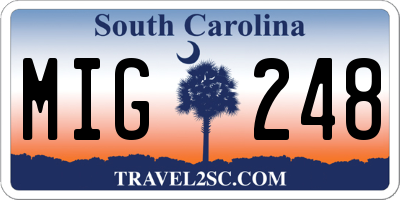SC license plate MIG248