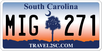 SC license plate MIG271