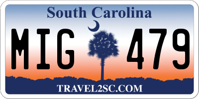 SC license plate MIG479