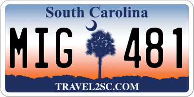 SC license plate MIG481
