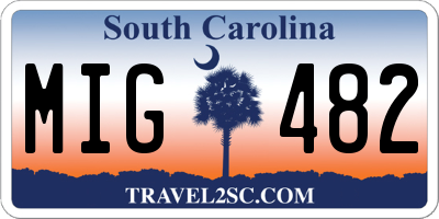 SC license plate MIG482
