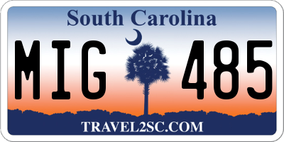 SC license plate MIG485