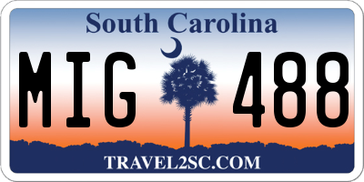 SC license plate MIG488
