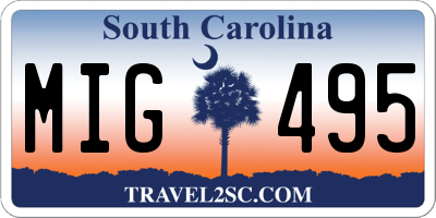 SC license plate MIG495
