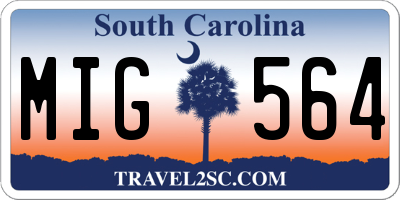SC license plate MIG564