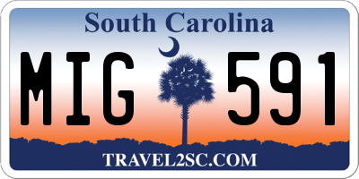 SC license plate MIG591