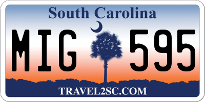 SC license plate MIG595