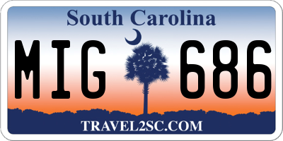 SC license plate MIG686