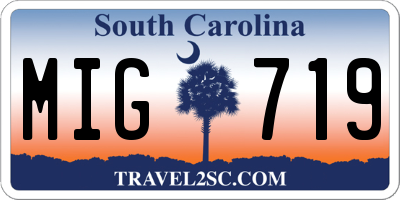 SC license plate MIG719