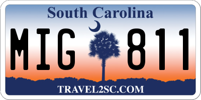 SC license plate MIG811