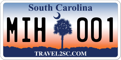 SC license plate MIH001