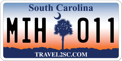 SC license plate MIH011