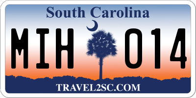 SC license plate MIH014