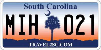 SC license plate MIH021