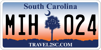 SC license plate MIH024