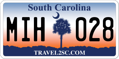 SC license plate MIH028