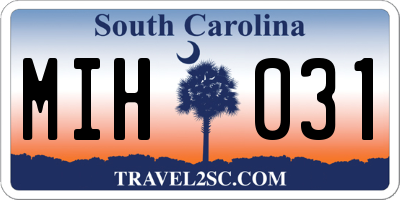 SC license plate MIH031