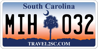 SC license plate MIH032