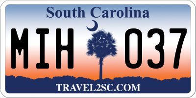 SC license plate MIH037