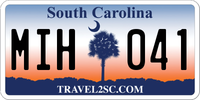 SC license plate MIH041