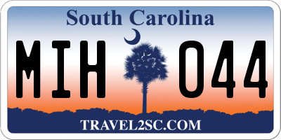SC license plate MIH044