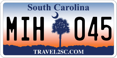 SC license plate MIH045