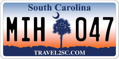 SC license plate MIH047