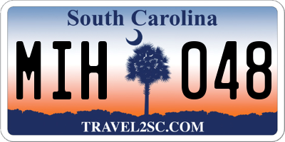 SC license plate MIH048