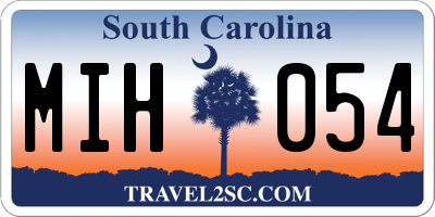 SC license plate MIH054