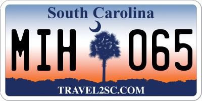 SC license plate MIH065