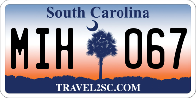 SC license plate MIH067