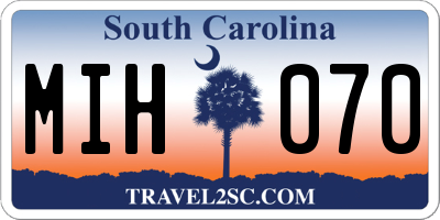 SC license plate MIH070