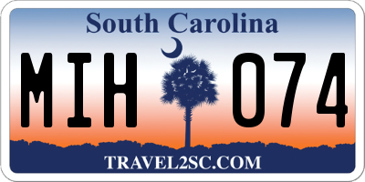 SC license plate MIH074