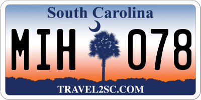 SC license plate MIH078