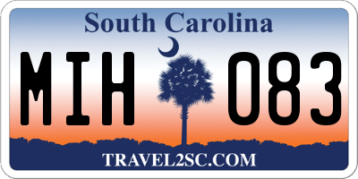 SC license plate MIH083