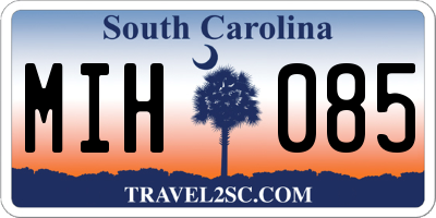 SC license plate MIH085