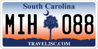 SC license plate MIH088